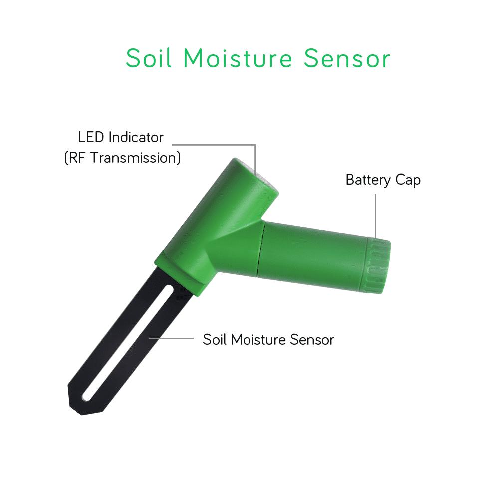 Soil Moisture Sensor with LED Indicator (RF Transmission), battery cap and soil moisture sensor