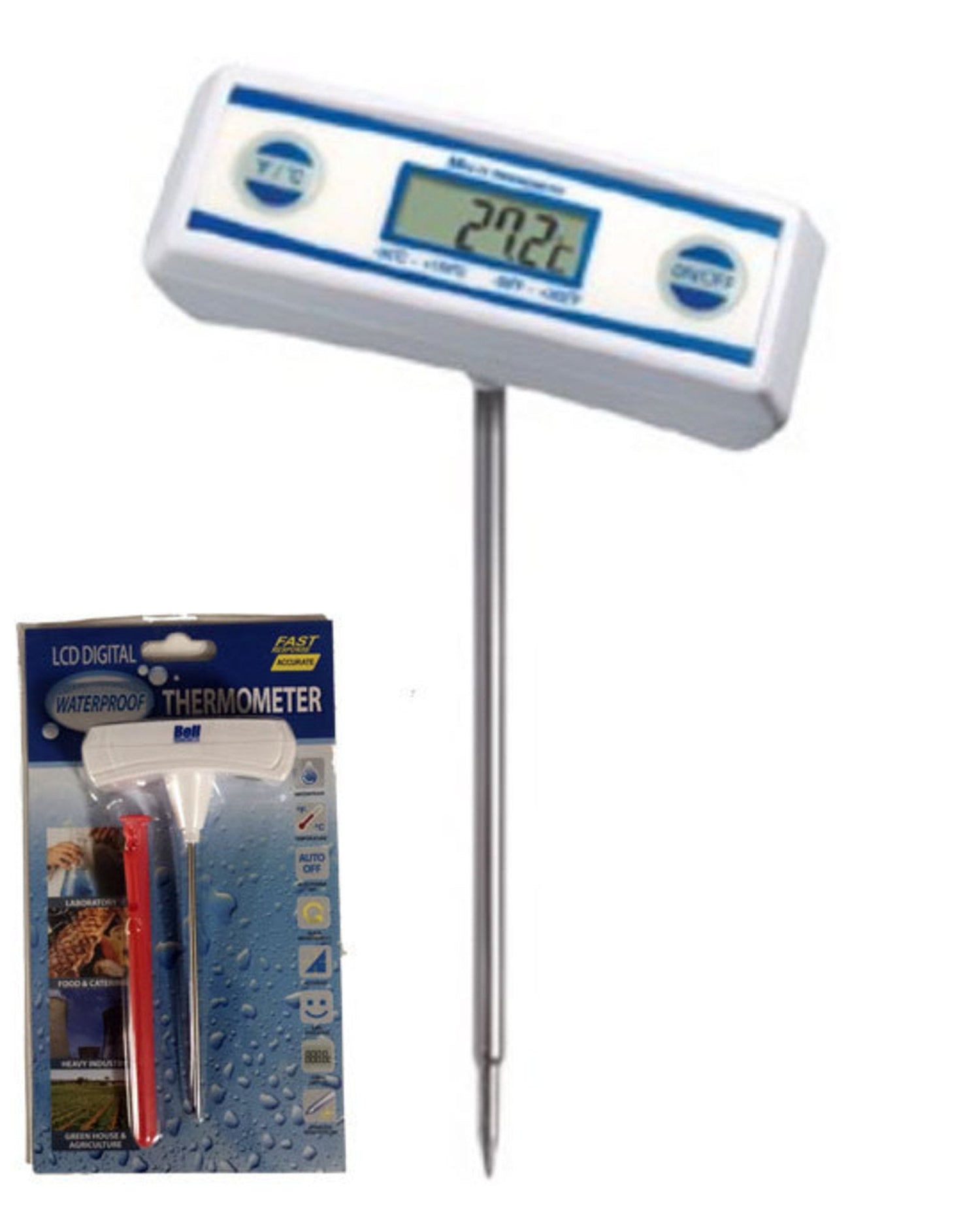 Digital Soil Thermometer with a white background and in packaging