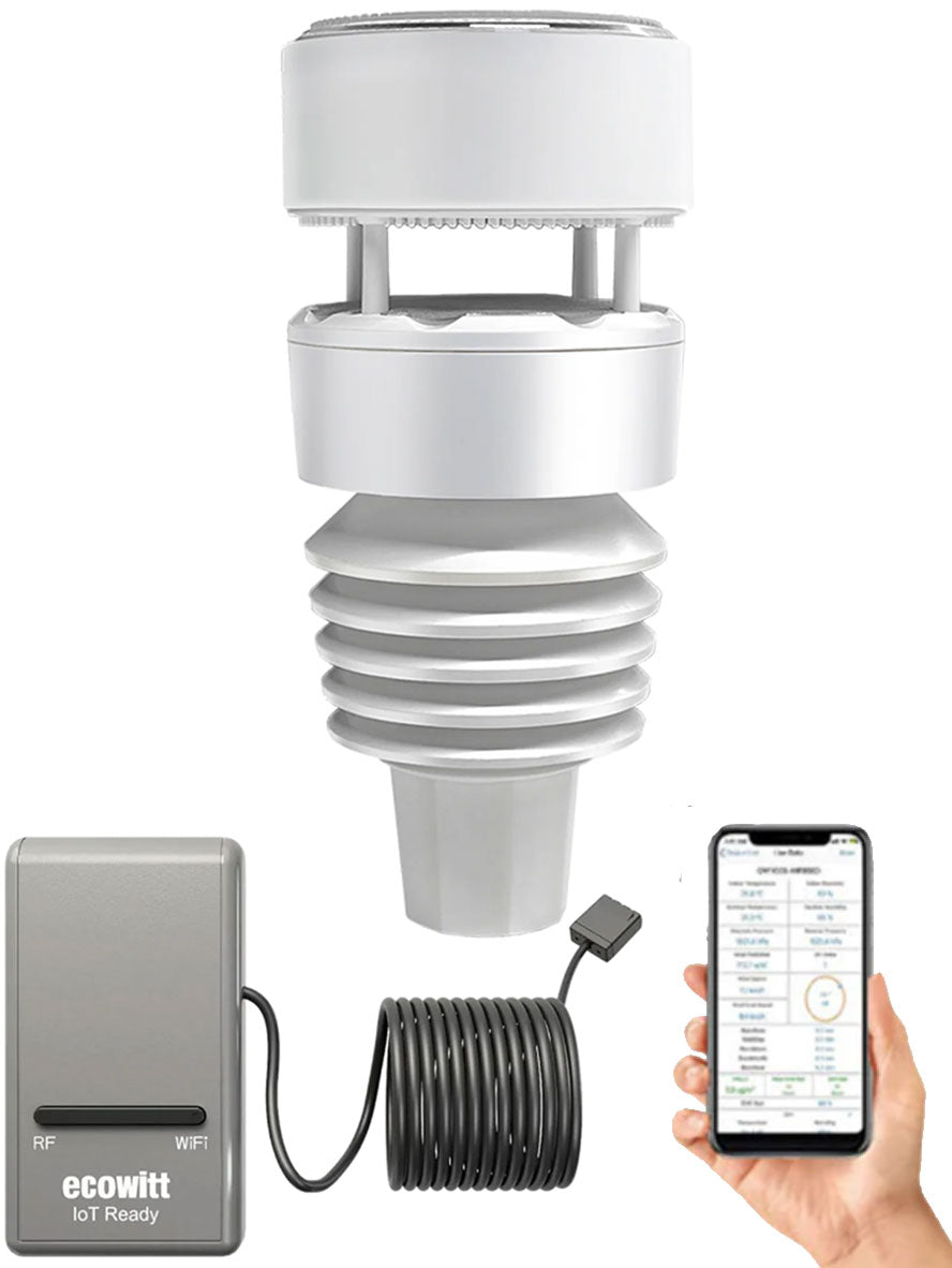 GW1200 IoT Smart Hub with WS90 7-in-1 Outdoor Anti-vibration Haptic Sensor Array