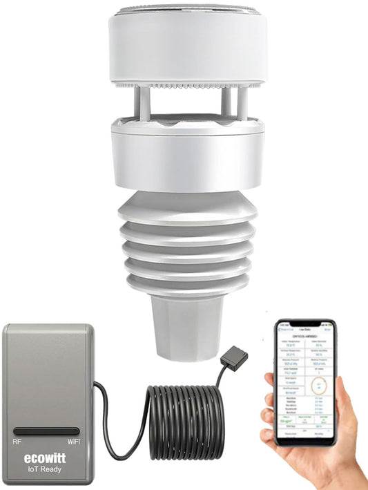 GW1200 IoT Smart Hub with WS90 7-in-1 Outdoor Anti-vibration Haptic Sensor Array