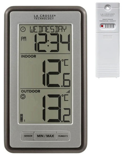 Wireless weather station diplaying temperature and time