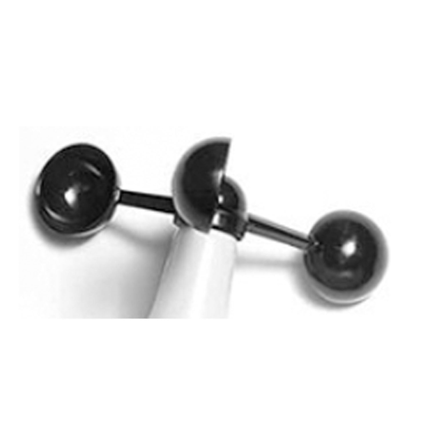 Black metal barbell on a white background